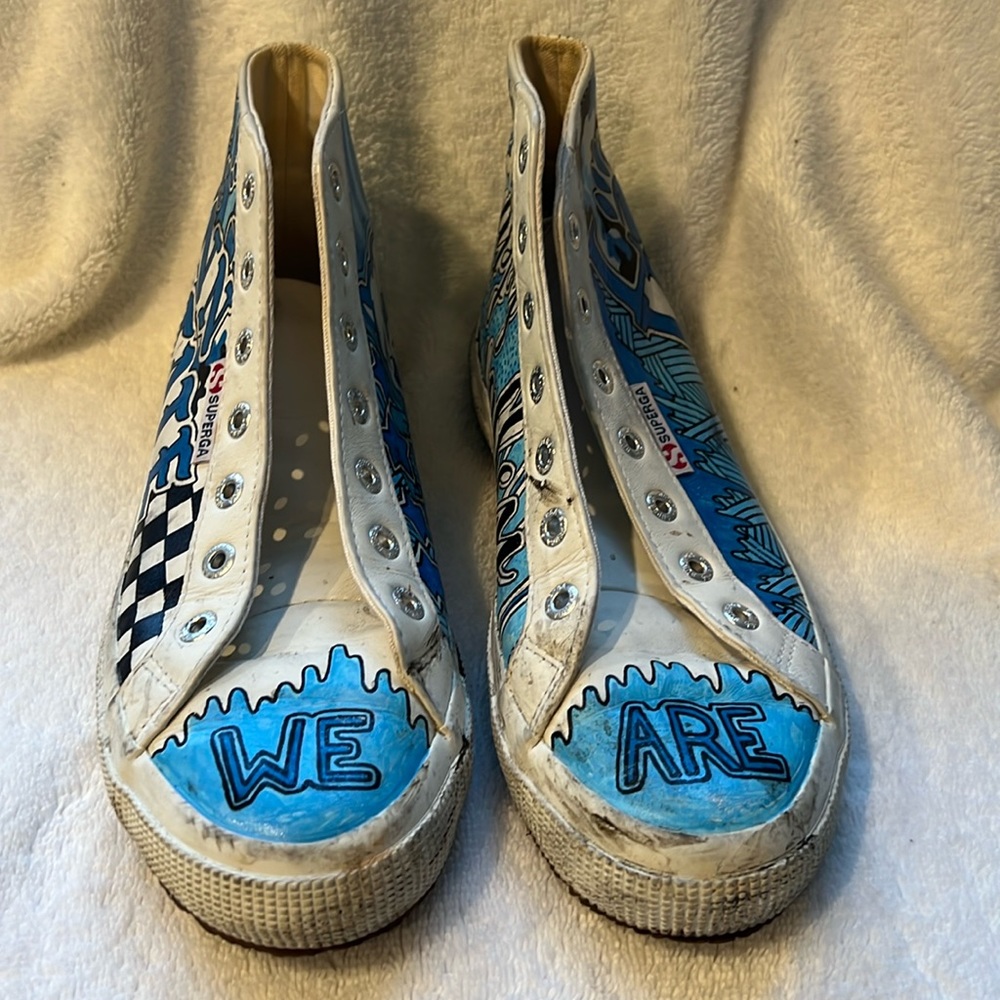 Superga hi tops size 37 personalized for Penn state